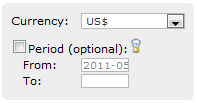 Choosing the currency of an expenses sheet