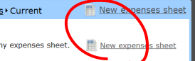 Creating a new expenses sheet