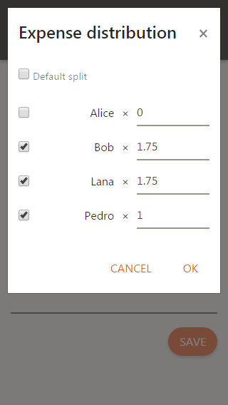 Split a shared expense, on mobile