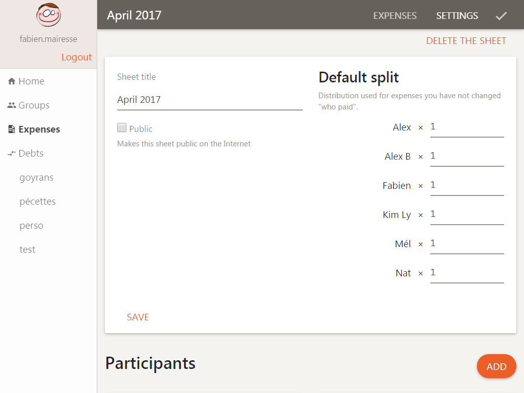 Setting the default distribution, on tablet